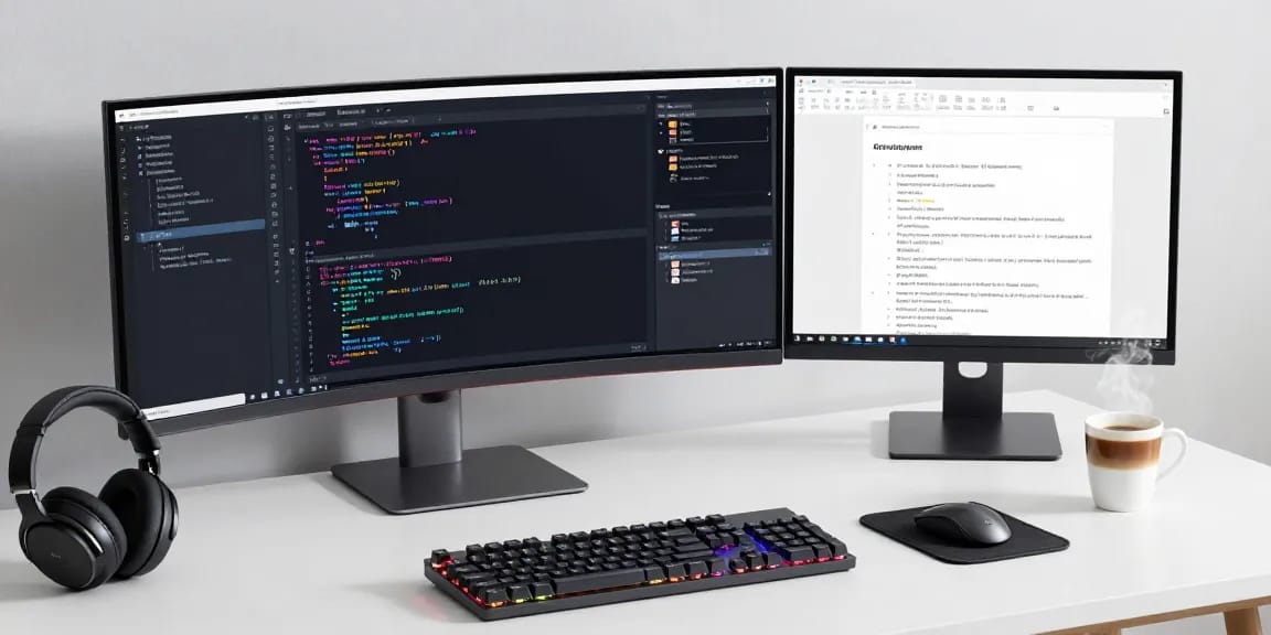 ae888black software development workspace with modern tech tools, coding platforms, and productivity enhancements