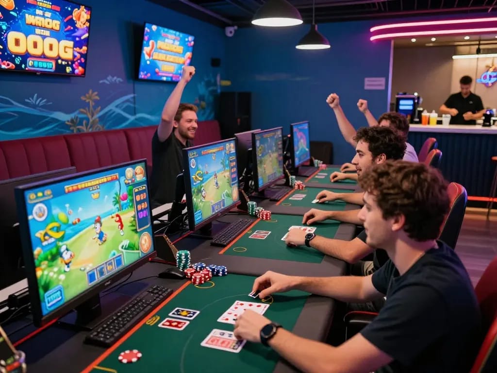 Engaging online gaming scene at https://79kingg.us/, featuring players enjoying casino games with colorful graphics and an exciting atmosphere.