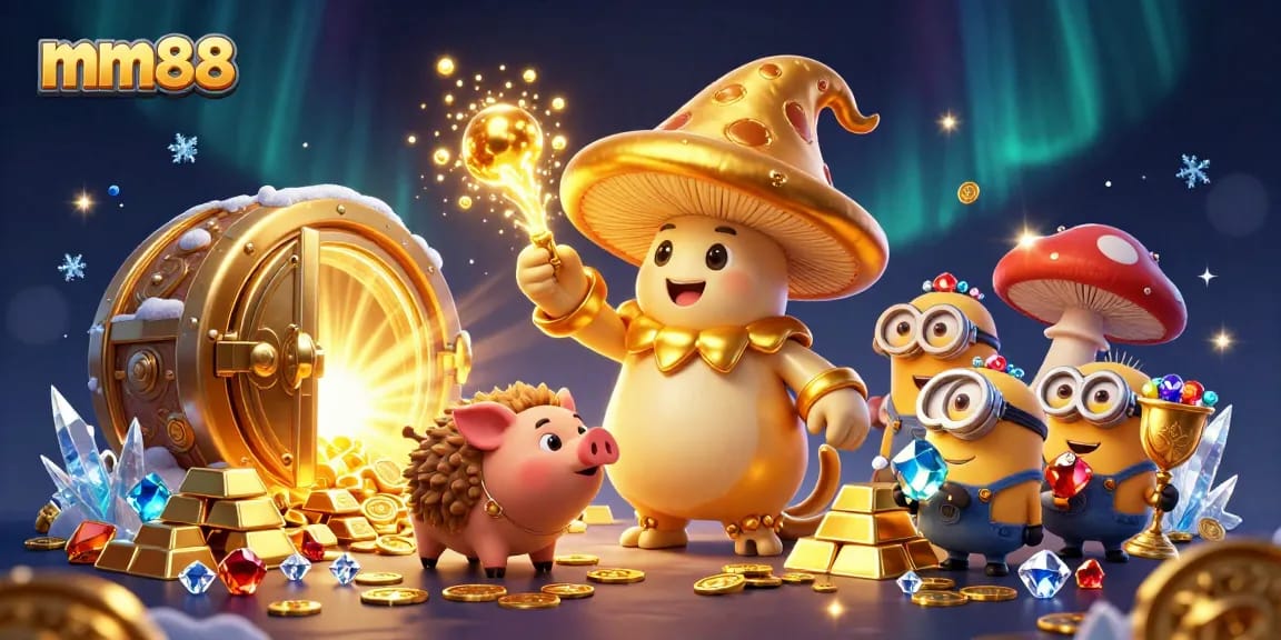 Engage in mm88's exhilarating casino adventure with golden treasures and magical characters.