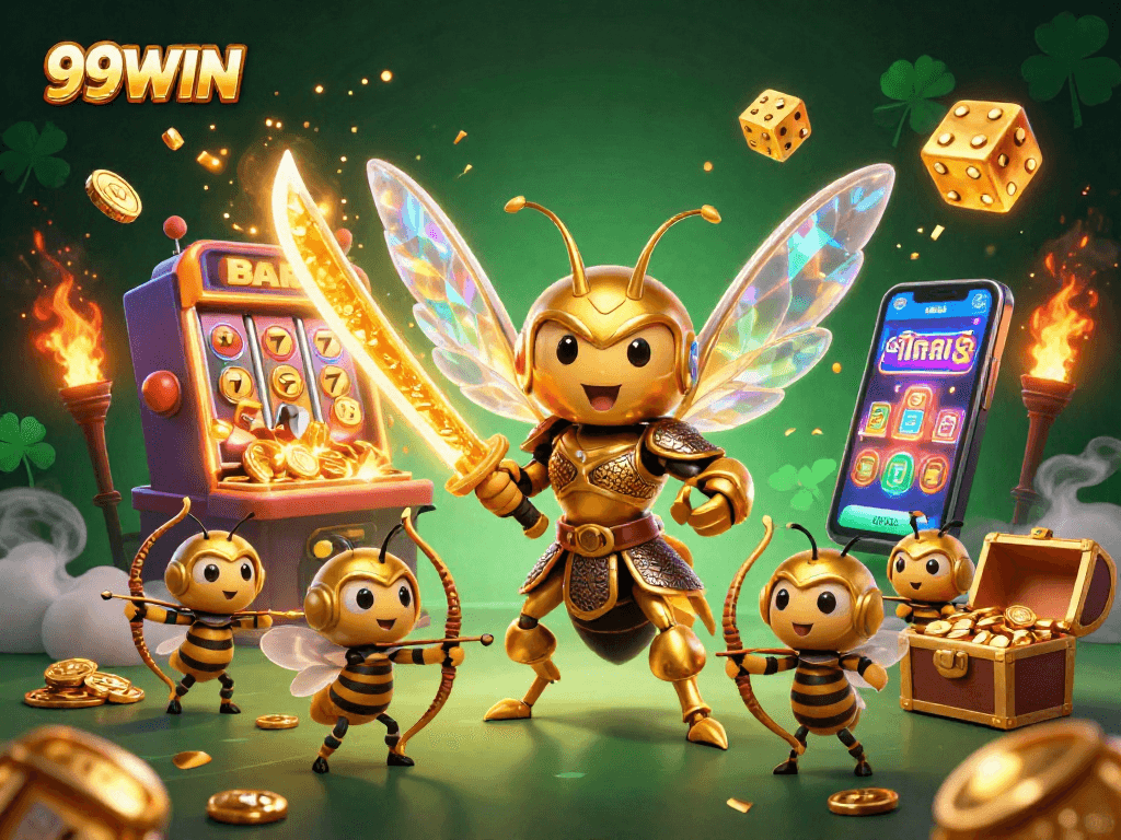 Engage with 99WIN's thrilling casino experience featuring dynamic characters and vibrant gaming elements.