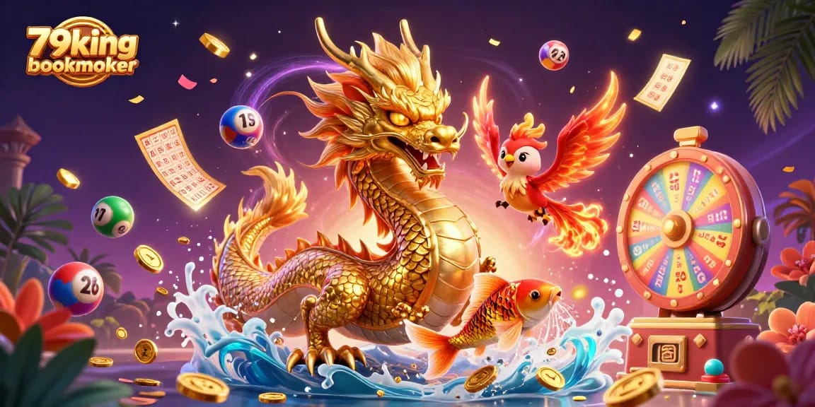 Experience thrilling gaming at 79king bookmaker with vibrant illustration featuring luck and excitement.