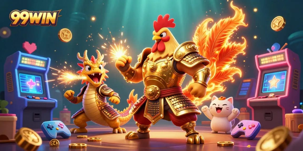 Experience thrilling wins with 99WIN's dynamic casino games featuring unique characters in vibrant settings.