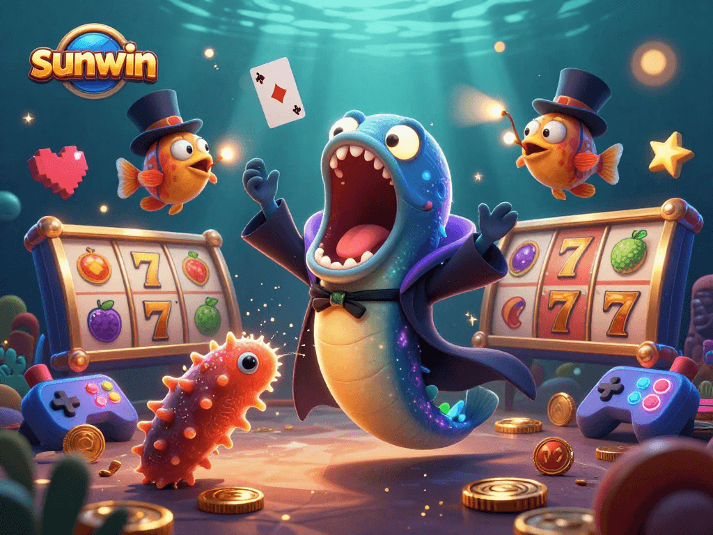 Experience winning thrills with sunwin in this dazzling underwater casino scene.