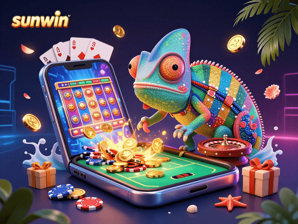 Experience the vibrant Sunwin casino atmosphere filled with colorful games and excitement.