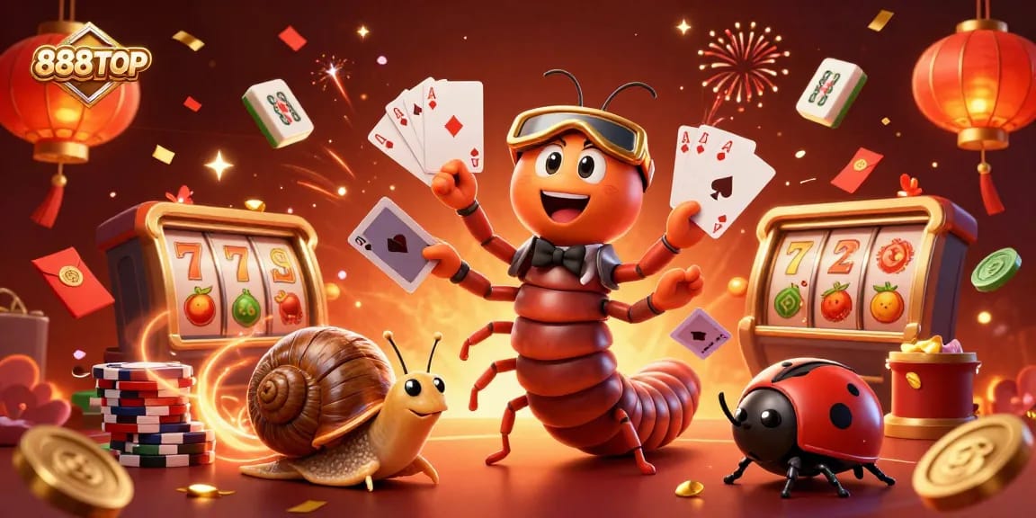 Engage in thrilling gameplay at 888TOP with vibrant casino atmosphere and characters.