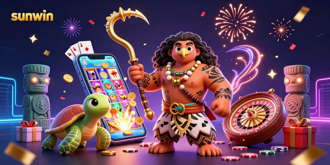 Experience thrilling wins with sunwin as the Polynesian demigod hawk and turtle sidekick spin the reels!