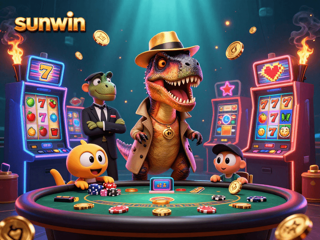 Experience thrilling gameplay at sunwin with a velociraptor card counter and a stegosaurus pit boss.