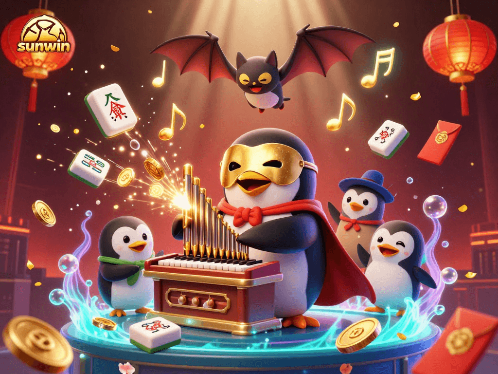 Engage with sunwin through a captivating 3D casino scene filled with vibrant characters and elements.