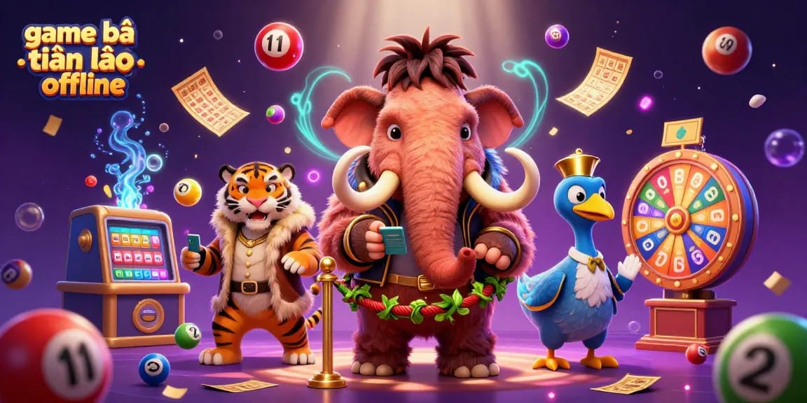 Experience game bài tiến lên offline with vibrant characters in a dynamic casino scene.