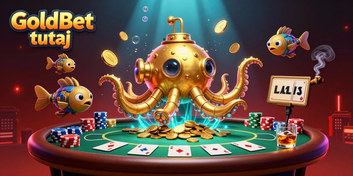 Graj w GoldBet tutaj, odkrywając morską scenerię z krakenem i pokerowymi akcesoriami.