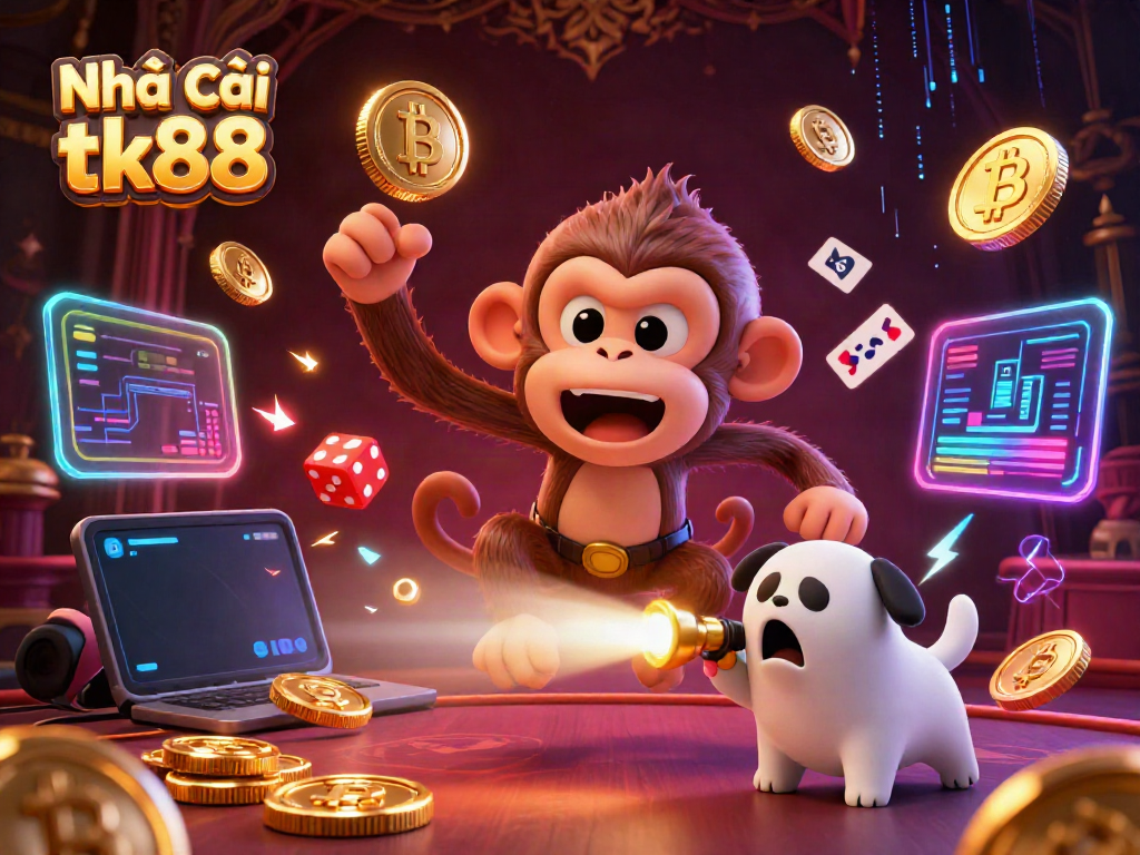 Engage with Nhà cái tk88 at a haunted casino, where a poltergeist monkey juggles golden coins and cards.