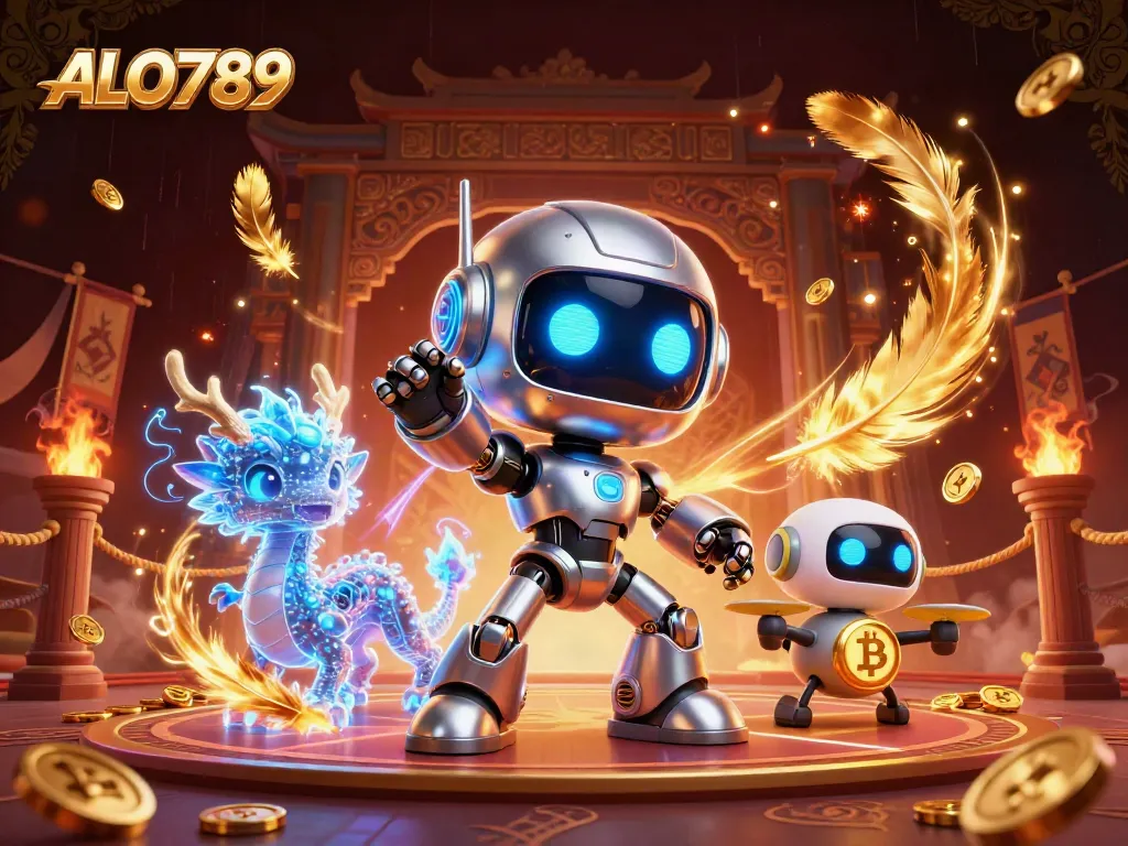 Join the excitement with ALO789, a vibrant 3D casino scene combining gaming elements with a futuristic twist.