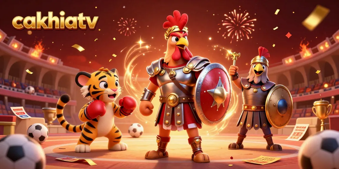 Experience exciting gameplay on cakhiatv with lively sports betting action illustrated in a vibrant scene.