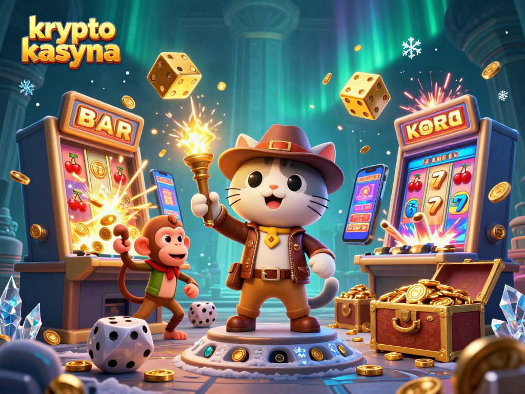 Experience the excitement of krypto kasyna with a thrilling jackpot scene featuring vibrant games and characters.