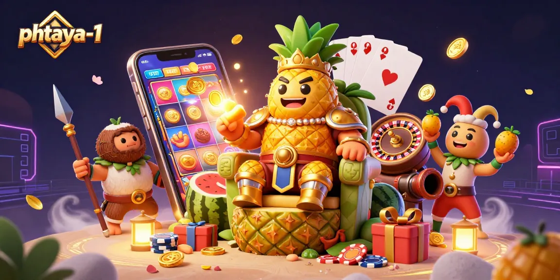 Experience the excitement of online gambling at phtaya-1 with vibrant casino elements and engaging characters.
