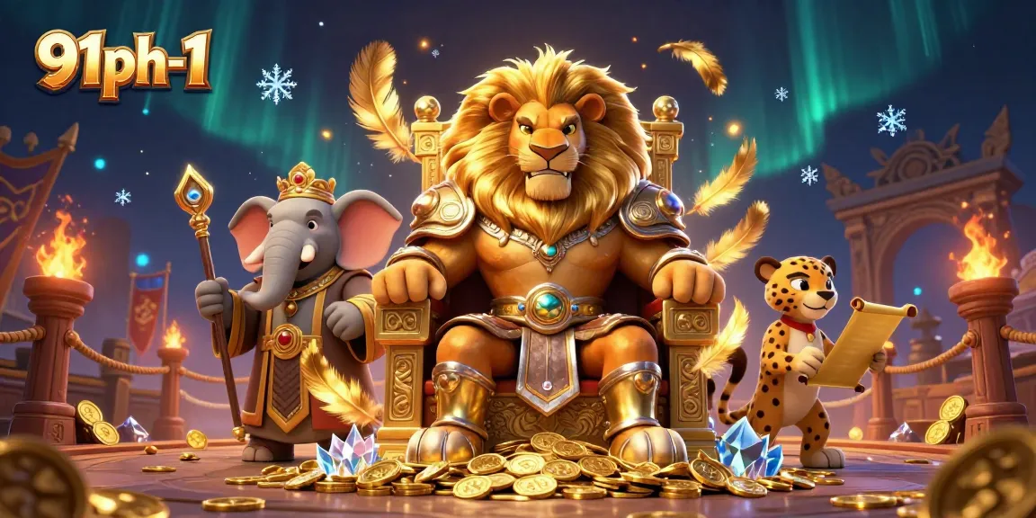 Experience the vibrant action of 91ph-1 with a festive digital casino atmosphere and dynamic characters.