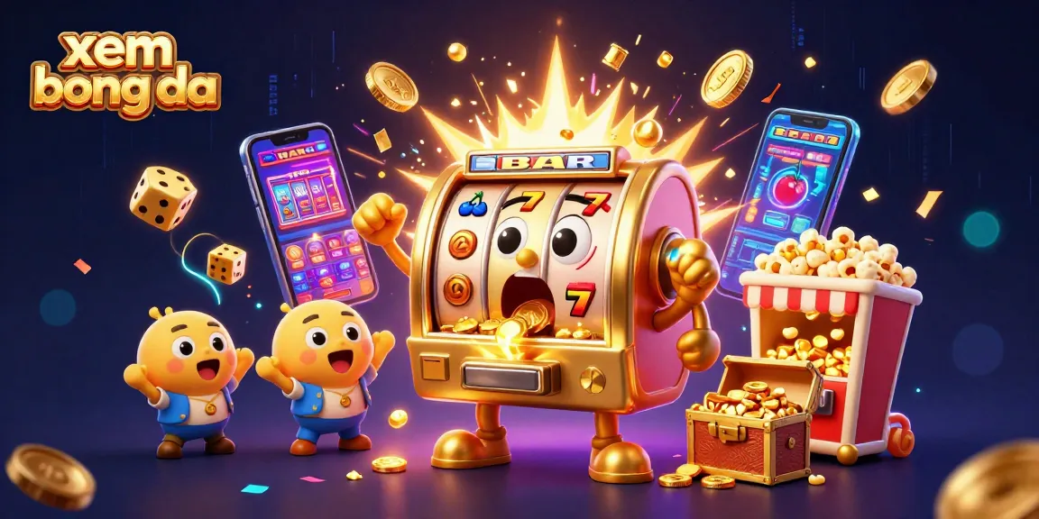 Experience the thrill of xem bong da with dynamic scenes of lively characters and casino action.