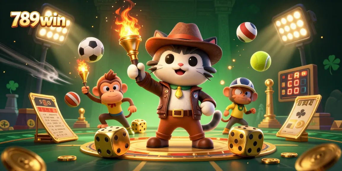 Join the adventure at 789win with an explorer cat uncovering casino treasures.