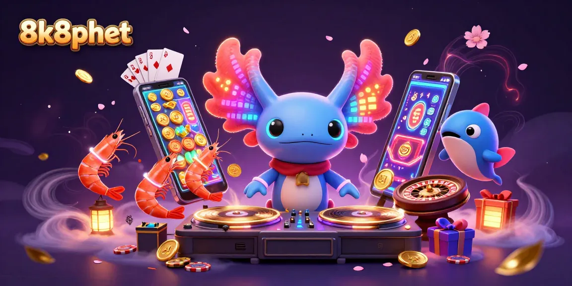 Spin the reels on 8k8phbet with a vibrant underwater DJ party featuring exciting casino elements.