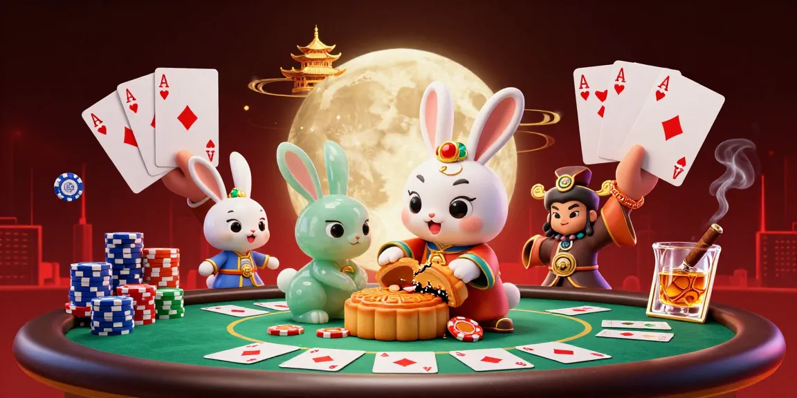 Winph-ph showcases an exciting scene of gambling with poker chips and a vibrant casino atmosphere centered around moon rabbits.
