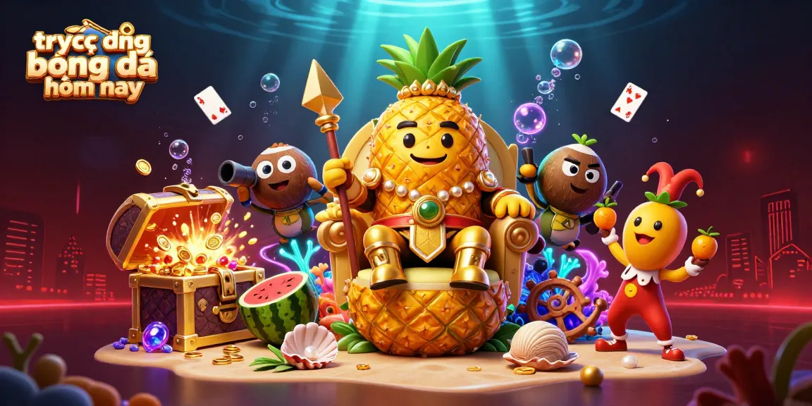 Experience trực tiếp bóng đá hôm nay with exciting casino elements and vibrant tropical scenery.