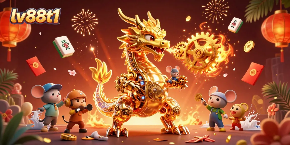 Experience thrilling wins at lv88t1 with a vibrant dragon and gold-filled gaming atmosphere.