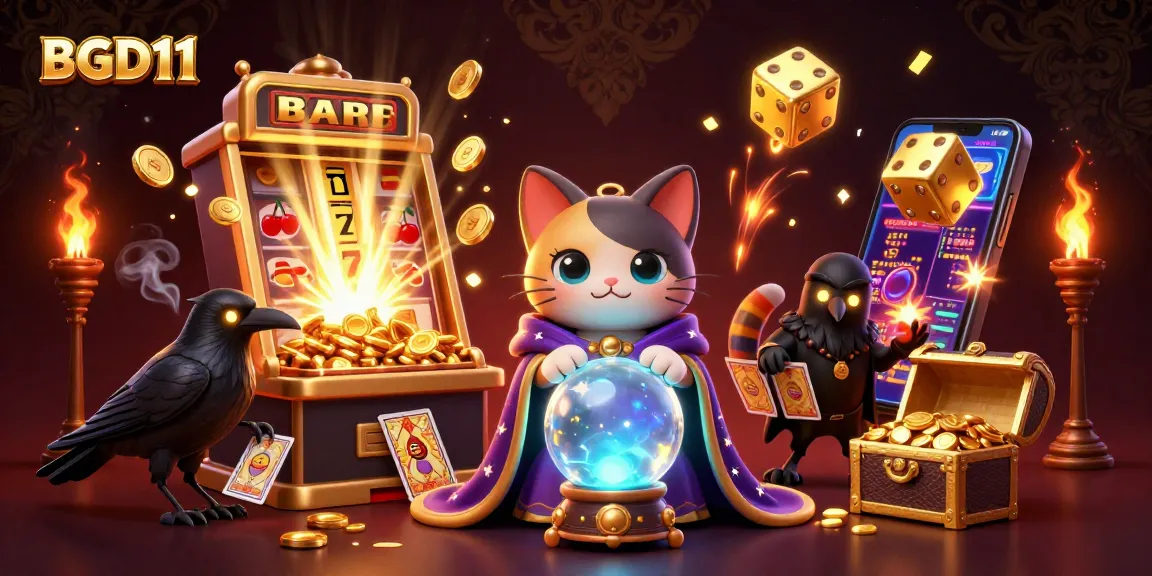 Win big with BGD11's exciting casino games, featuring dynamic characters in a vibrant 3D scene.
