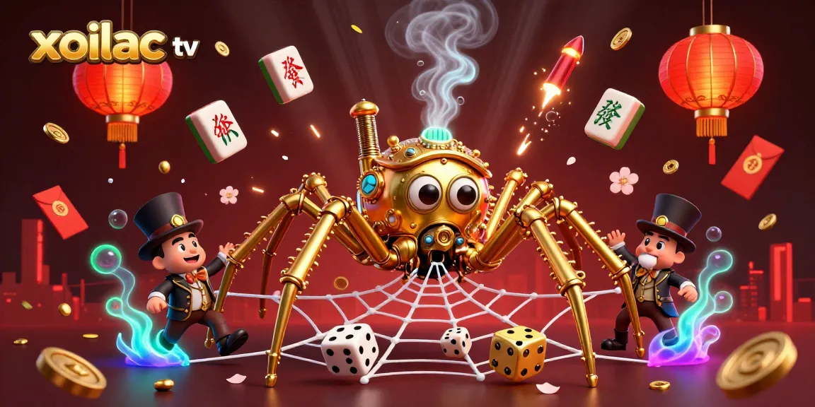 Xoilac tv captures thrilling soccer action with 3D steampunk illustration, vibrant elements, and engaging visuals.