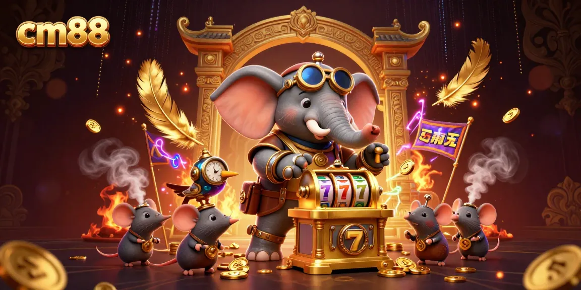 Spin the slots with cm88’s animated steampunk elephant and his colorful companions.