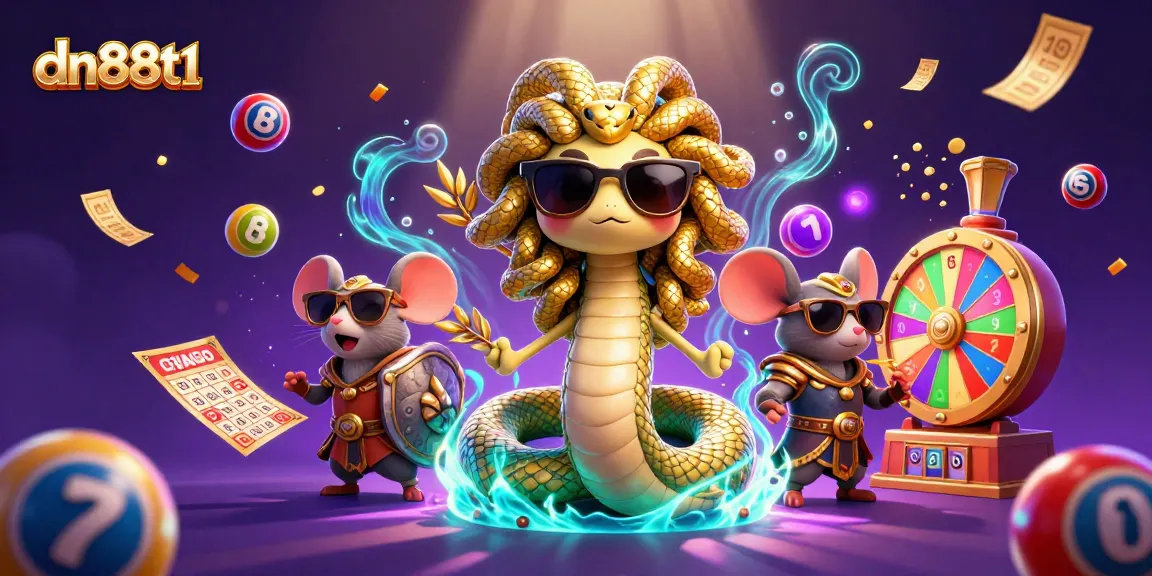 Experience the thrill of dn88t1 with a vibrant 3D Medusa scene and colorful lottery elements.