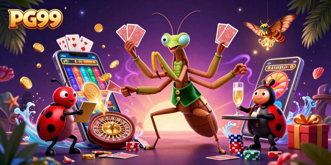 Engage in thrilling casino action with PG99 featuring lively characters and dynamic gaming elements.